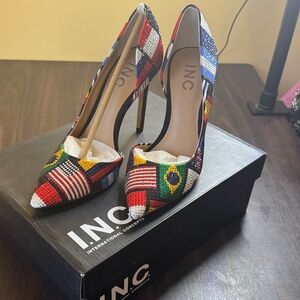INC International Concepts Colorful Beaded Heels